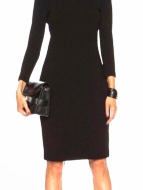 Vince Black Long-Sleeve Sheath Dress